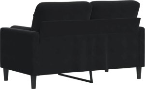 vidaXL vidaXL 2-osobowa sofa z poduszkami, czarna, 120 cm, aksamit 5