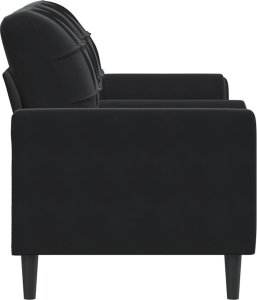 vidaXL vidaXL 2-osobowa sofa z poduszkami, czarna, 140 cm, aksamit 4