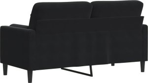 vidaXL vidaXL 2-osobowa sofa z poduszkami, czarna, 140 cm, aksamit 5