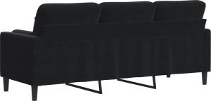 vidaXL vidaXL 3-osobowa sofa z poduszkami, czarna, 180 cm, aksamit 5