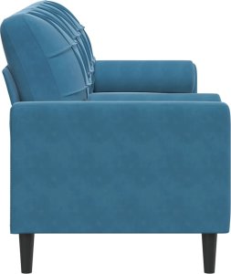 vidaXL vidaXL 3-osobowa sofa z poduszkami, niebieska, 180 cm, aksamit 4