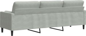 vidaXL vidaXL 3-osobowa sofa z poduszkami, jasnoszara, 210 cm, aksamitna 5