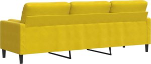 vidaXL vidaXL 3-osobowa sofa z poduszkami, żółta, 210 cm, aksamit 5