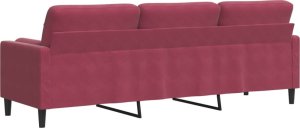 vidaXL vidaXL 3-osobowa sofa z poduszkami, winna czerwień, 210 cm, aksamit 5