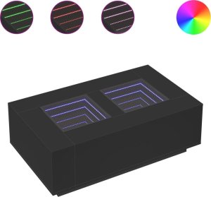 vidaXL vidaXL Stolik kawowy z LED Infinity, czarny, 116x69x40 cm 2
