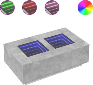 vidaXL vidaXL Stolik kawowy z LED Infinity, szarość betonu, 116x69x40 cm 2