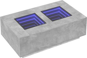 vidaXL vidaXL Stolik kawowy z LED Infinity, szarość betonu, 116x69x40 cm 3