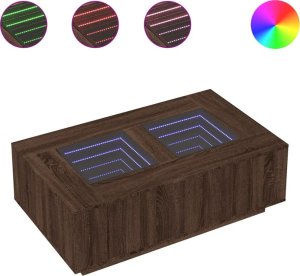 vidaXL vidaXL Stolik kawowy z LED Infinity, brązowy dąb, 116x69x40 cm 2