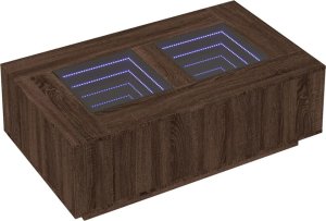 vidaXL vidaXL Stolik kawowy z LED Infinity, brązowy dąb, 116x69x40 cm 3