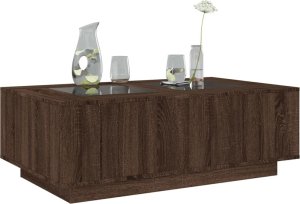 vidaXL vidaXL Stolik kawowy z LED Infinity, brązowy dąb, 116x69x40 cm 5