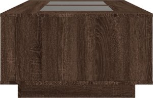 vidaXL vidaXL Stolik kawowy z LED Infinity, brązowy dąb, 116x69x40 cm 7