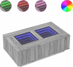 vidaXL vidaXL Stolik kawowy z LED Infinity, szary dąb sonoma, 116x69x40 cm 2