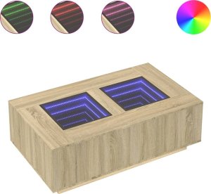 vidaXL vidaXL Stolik kawowy z LED Infinity, dąb sonoma, 116x69x40 cm 2