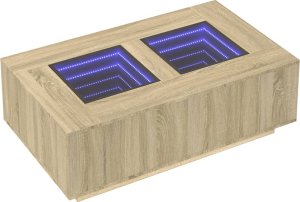vidaXL vidaXL Stolik kawowy z LED Infinity, dąb sonoma, 116x69x40 cm 3