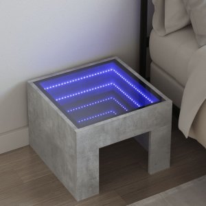 vidaXL vidaXL Stolik kawowy z LED Infinity, szarość betonu, 40x40x30 cm 1