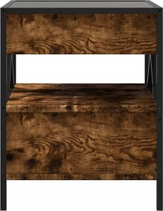 vidaXL Stolik nocny z LED Infinity, przydymiony dąb, 40x40x51 cm 6