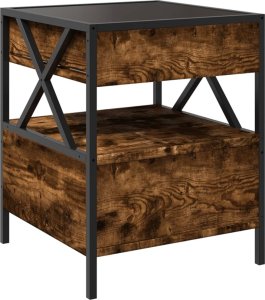 vidaXL Stolik nocny z LED Infinity, przydymiony dąb, 40x40x51 cm 8