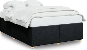 vidaXL Rama łóżka bez materaca, czarna, 140x190 cm, obita tkaniną 2