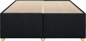 vidaXL Rama łóżka bez materaca, czarna, 140x190 cm, obita tkaniną 4