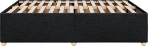 vidaXL Rama łóżka bez materaca, czarna, 140x190 cm, obita tkaniną 5