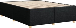 vidaXL Rama łóżka bez materaca, czarna, 140x190 cm, obita tkaniną 6
