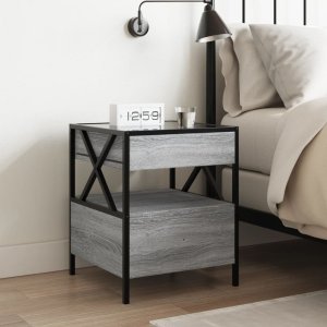 vidaXL Stolik kawowy z LED Infinity, szary dąb sonoma, 40x40x51 cm 4