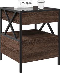 vidaXL Stolik nocny z LED Infinity, brązowy dąb, 40x40x51 cm 5