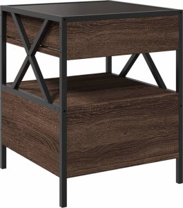vidaXL Stolik nocny z LED Infinity, brązowy dąb, 40x40x51 cm 8