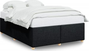 vidaXL Rama łóżka bez materaca, czarna, 140x200 cm, obita tkaniną 2