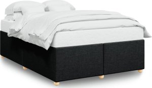 vidaXL Rama łóżka bez materaca, czarna, 160x200 cm, obita tkaniną 2