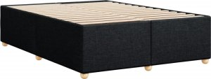 vidaXL Rama łóżka bez materaca, czarna, 160x200 cm, obita tkaniną 6