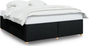 vidaXL vidaXL Rama łóżka bez materaca, czarna, 200x200 cm, obita tkaniną 2