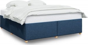 vidaXL Rama łóżka bez materaca, niebieska, 200x200 cm, obita tkaniną 2