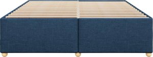 vidaXL Rama łóżka bez materaca, niebieska, 200x200 cm, obita tkaniną 4