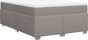 vidaXL Łóżko kontynentalne z materacem, taupe, tkanina, 140x190 cm 9