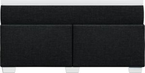 vidaXL Łóżko kontynentalne z materacem, czarne, tkanina, 140x190 cm 4