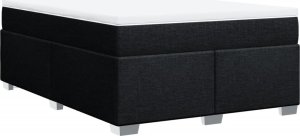 vidaXL Łóżko kontynentalne z materacem, czarne, tkanina, 140x190 cm 9