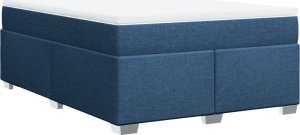 vidaXL Łóżko kontynentalne z materacem, niebieskie, tkanina 140x190 cm 9