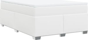 vidaXL Łóżko kontynentalne z materacem białe 140x190 cm 9