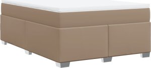 vidaXL Łóżko kontynentalne z materacem cappuccino 140x190cm 9