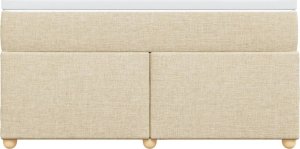 vidaXL vidaXL Łóżko kontynentalne z materacem, kremowe, tkanina, 160x200 cm 4