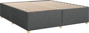 vidaXL Łóżko kontynentalne z materacem, ciemnoszara tkanina 200x200 cm 5