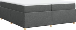 vidaXL Łóżko kontynentalne z materacem, ciemnoszara tkanina 200x200 cm 9
