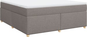vidaXL Łóżko kontynentalne z materacem, taupe, tkanina, 180x200 cm 9