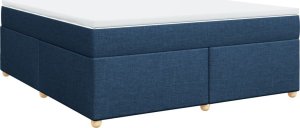 vidaXL vidaXL Łóżko kontynentalne z materacem, niebieskie, tkanina, 180x200cm 9