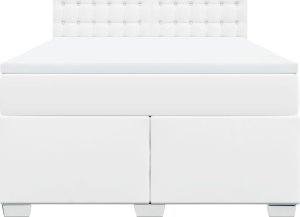 vidaXL Łóżko kontynentalne z materacem białe 140x190 cm 4
