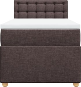 vidaXL Łóżko kontynentalne z materacem, brązowe, tkanina, 100x200 cm 4