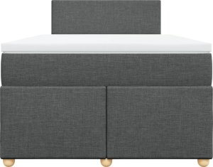 vidaXL Łóżko kontynentalne z materacem, ciemnoszara tkanina 120x200 cm 4