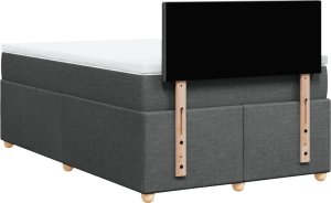 vidaXL Łóżko kontynentalne z materacem, ciemnoszara tkanina 120x200 cm 6