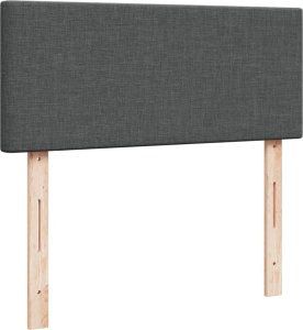vidaXL Łóżko kontynentalne z materacem, ciemnoszara tkanina 120x200 cm 10